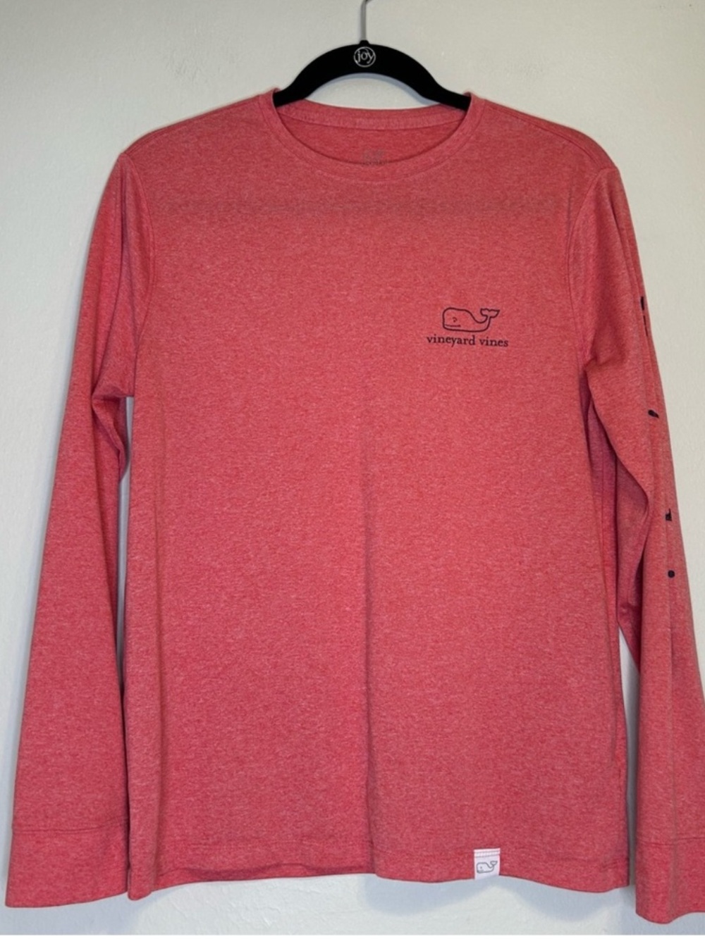 Vineyard Vines Red Heather Long-Sleeve Tee, size Small